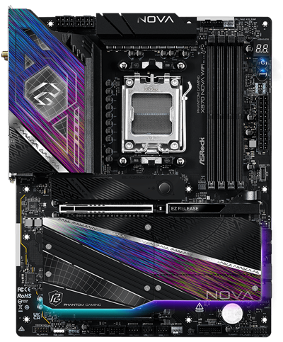 ASRock Phantom Gaming X870E Riptide ATX Motherboard for AMD Ryzen 7000, 8000 & 9000 Series Processors