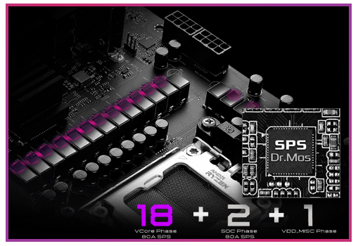 14+2+1 Power Phases for CPU Power Delivery