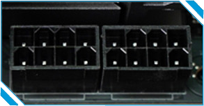 Close up of the NITRO+ motherboard DDR5 sockets.