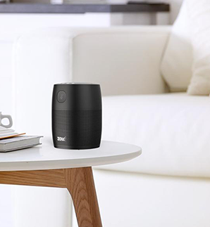 Bluetooth speaker placed on coffee table