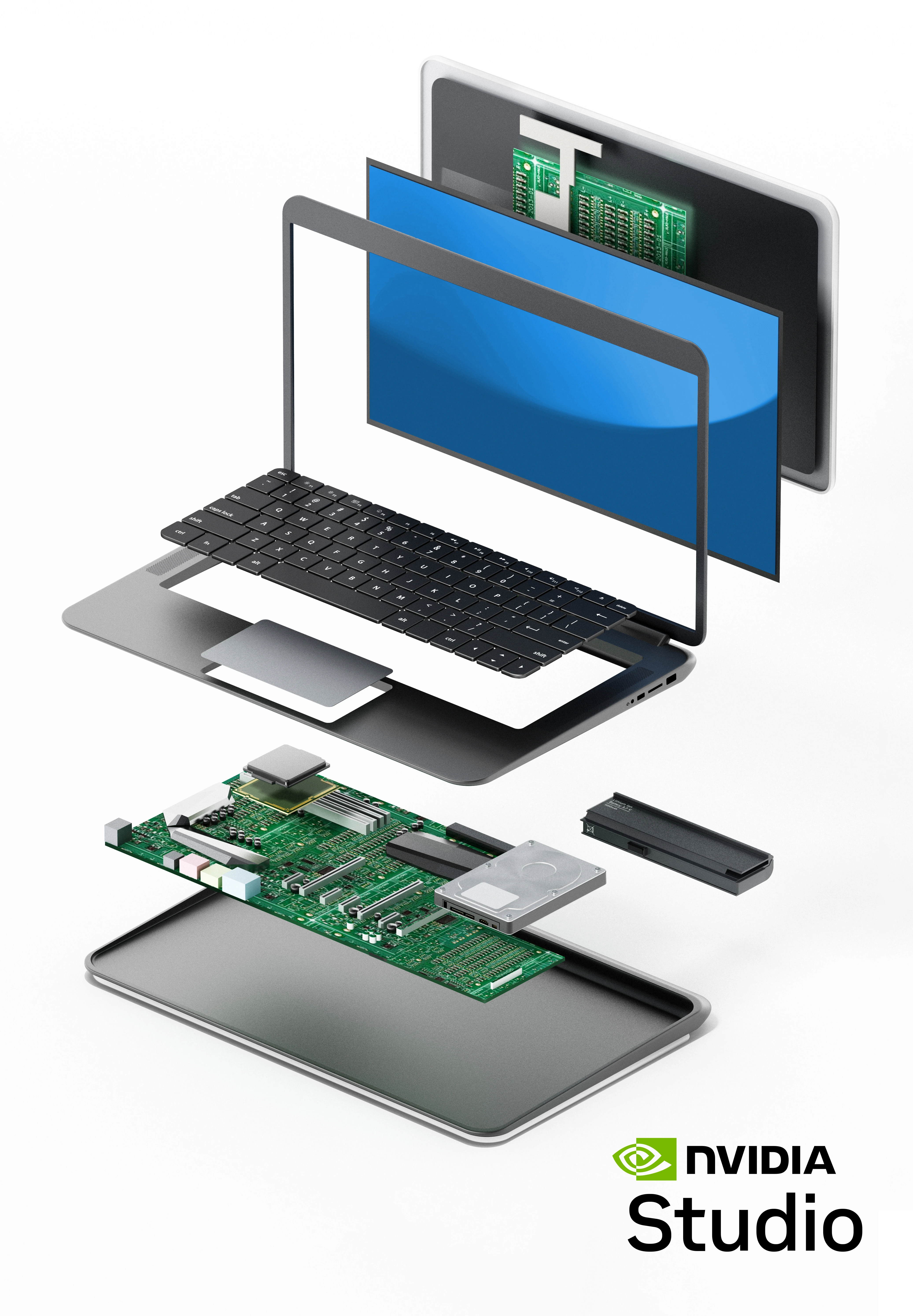 RTX Studio laptop used for video editing and 3D content creation