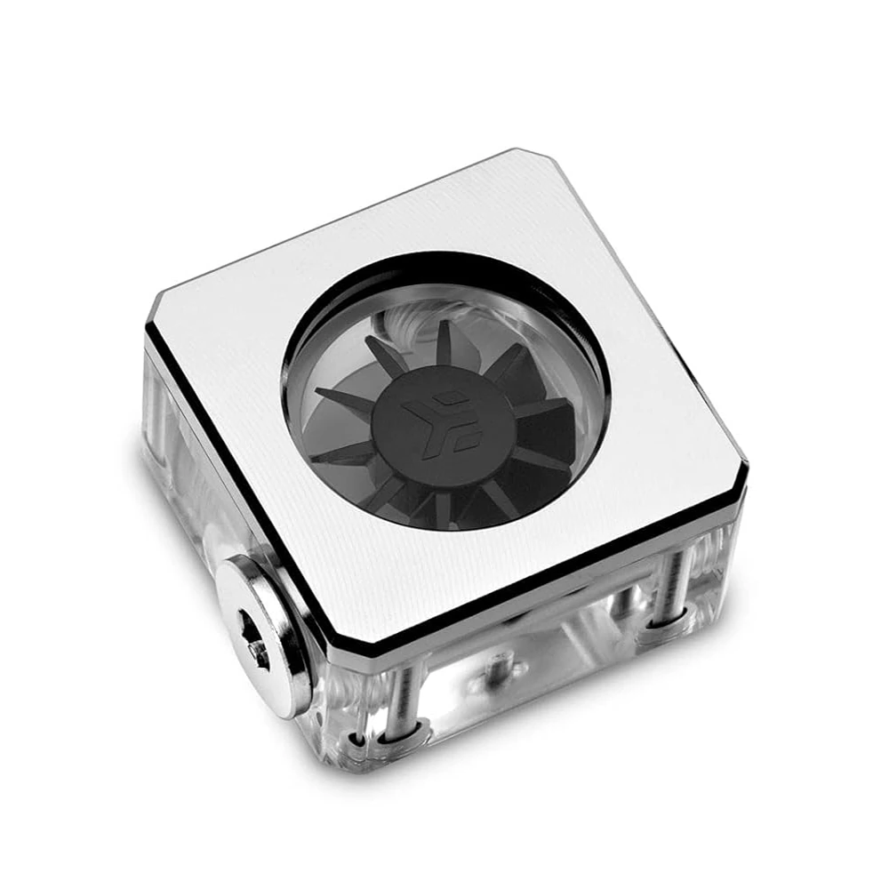 A flow meter installed in a watercooling loop showing the coolant flow rate