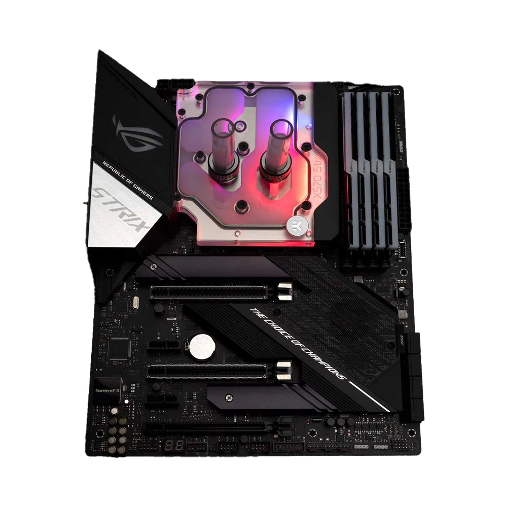 An all-in-one waterblock designed to cool both the CPU and motherboard simultaneously