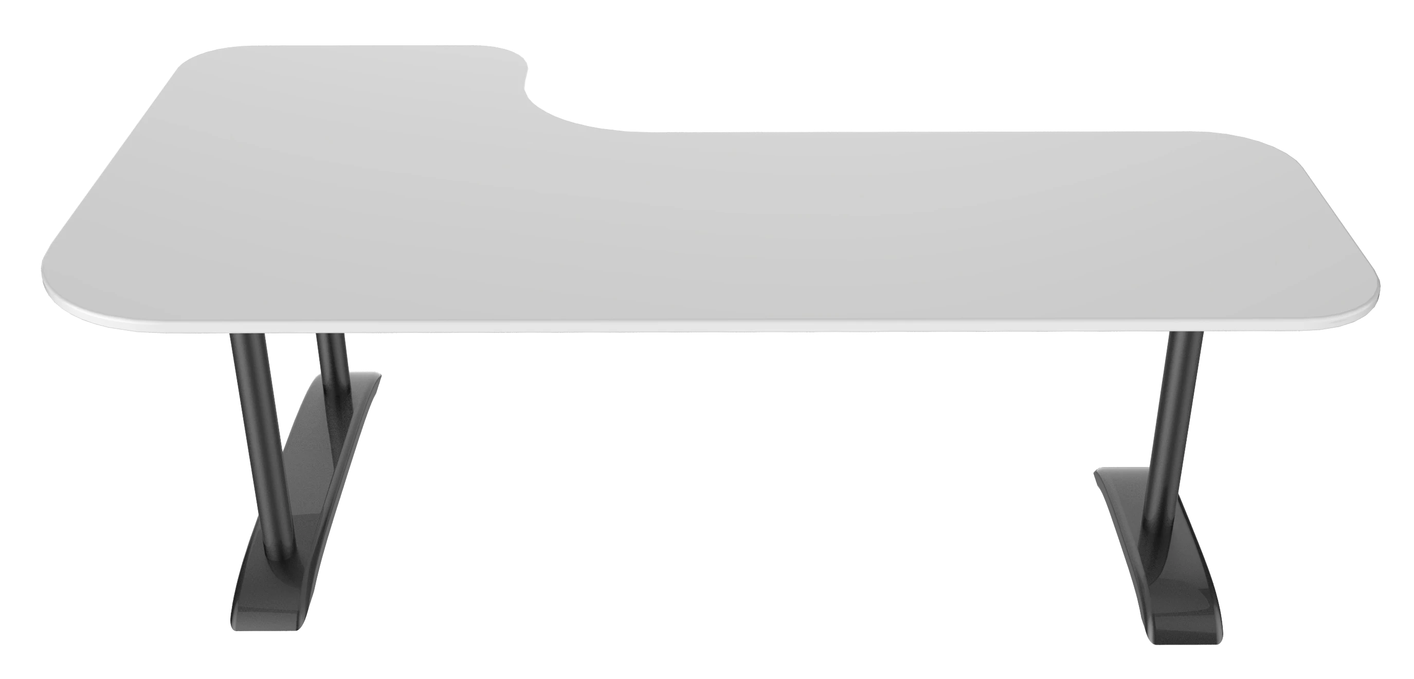 Comparison of gaming desk shapes including rectangular, L-shaped, and corner desk configurations showing space optimization and layout options for different room setups