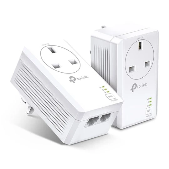 Pair of HomePlug powerline network adapters