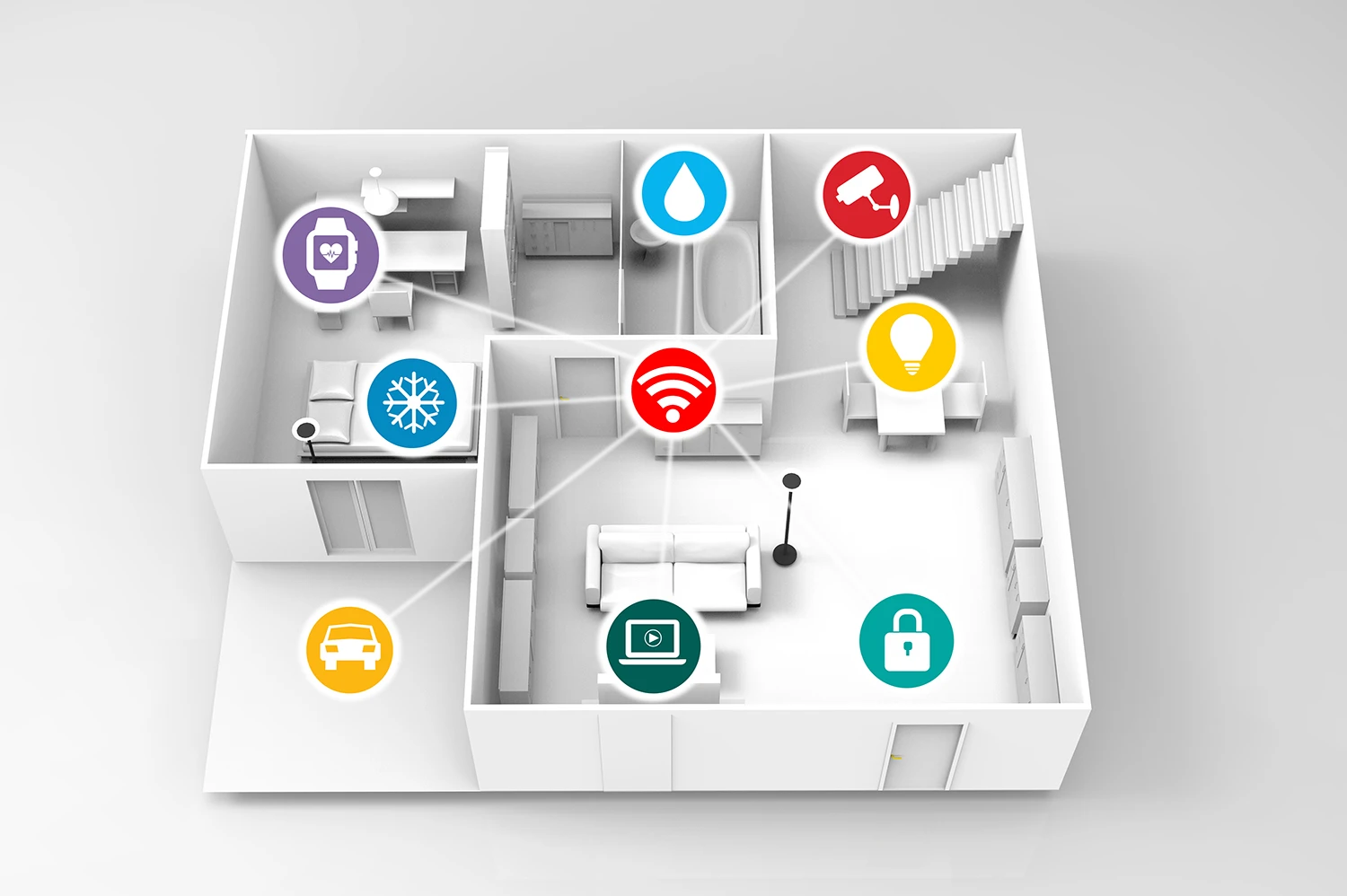 Smart home devices connected to a home network