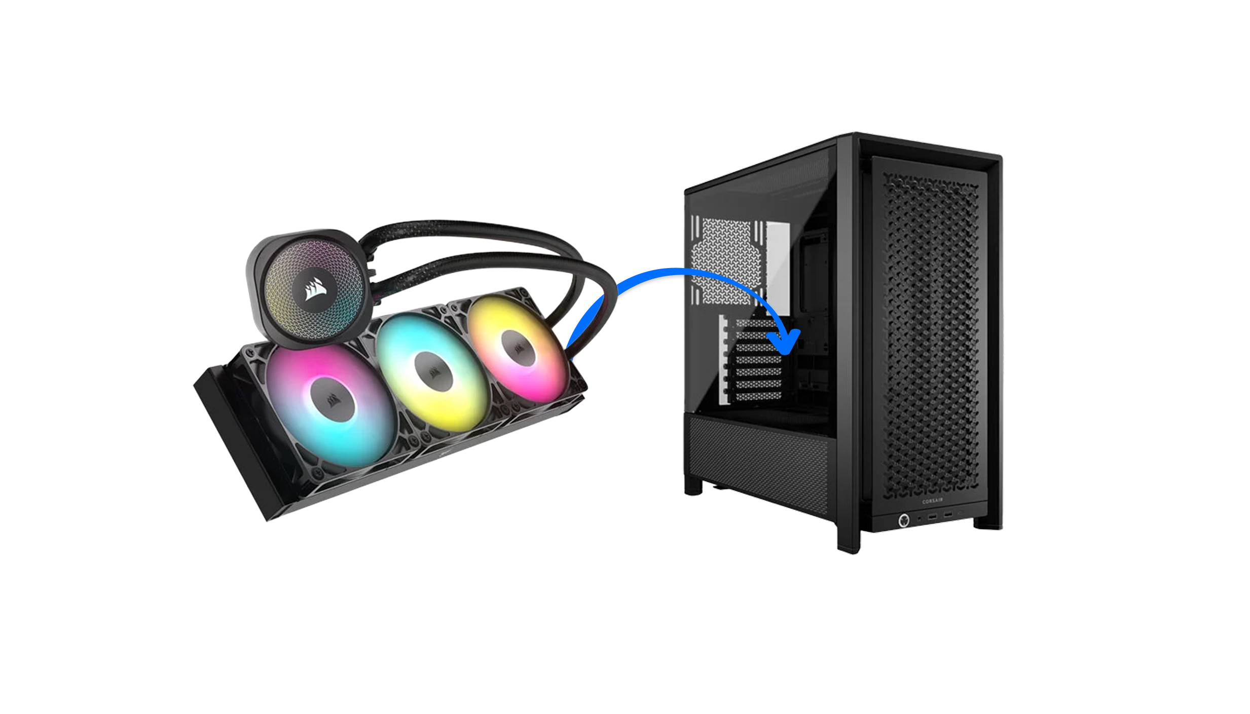 Hydrocooler radiator and fan assembly installation