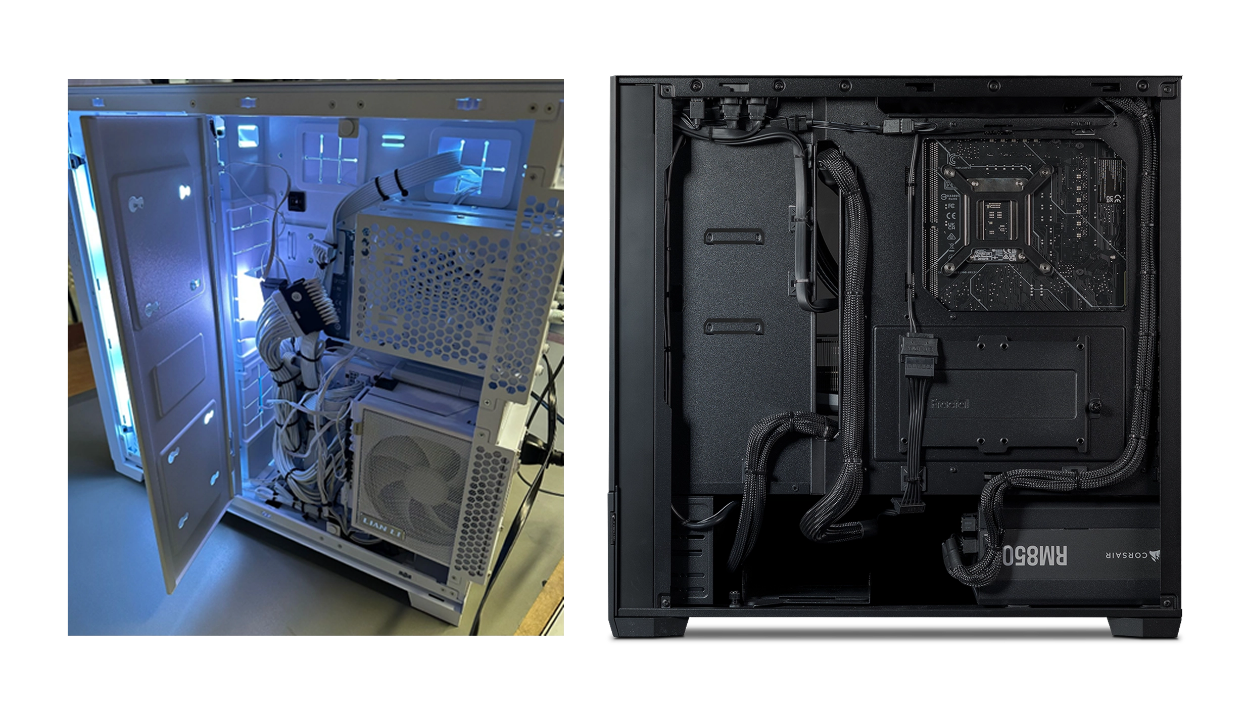 Cable management in gaming PC build