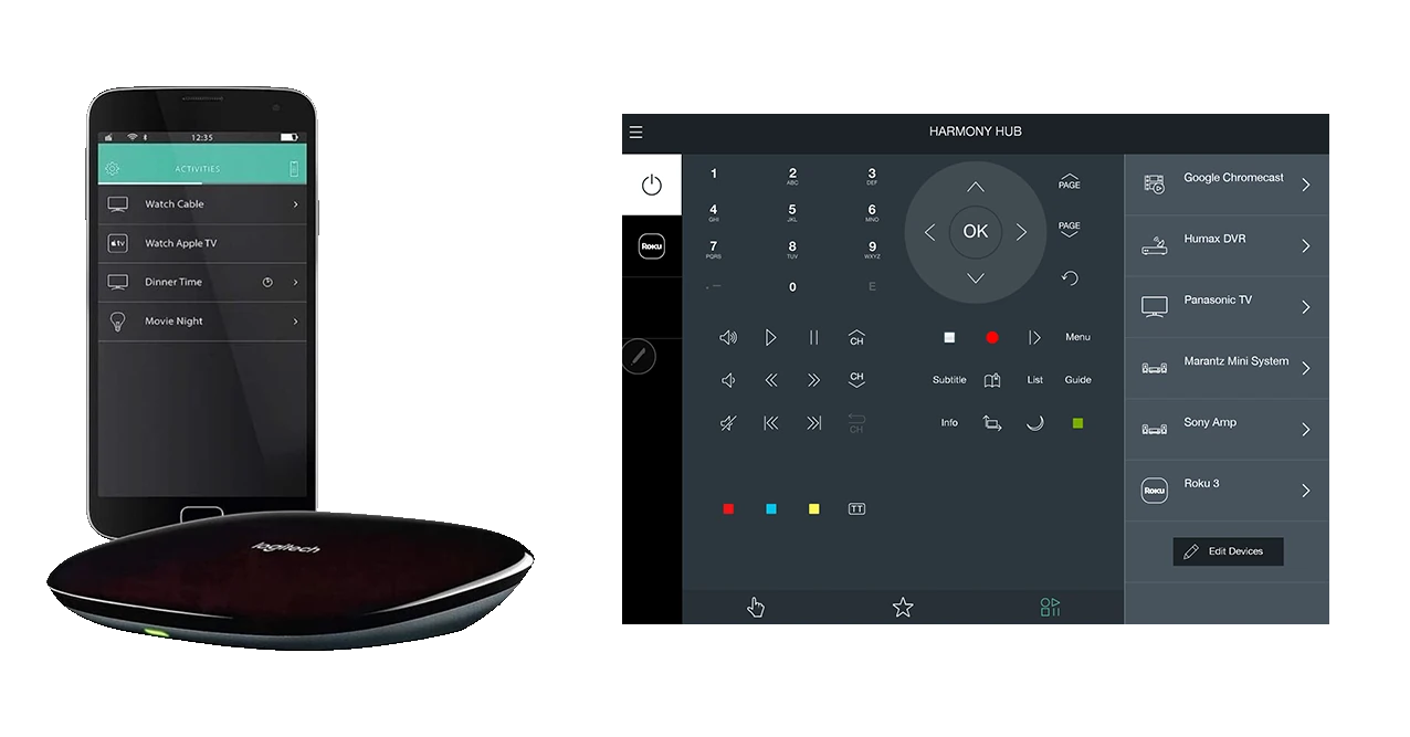 Smartphone controlling home entertainment devices