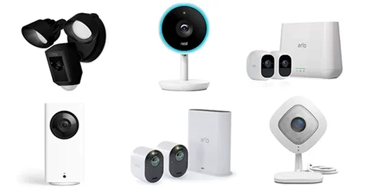 Outdoor smart security camera mounted on a home exterior wall