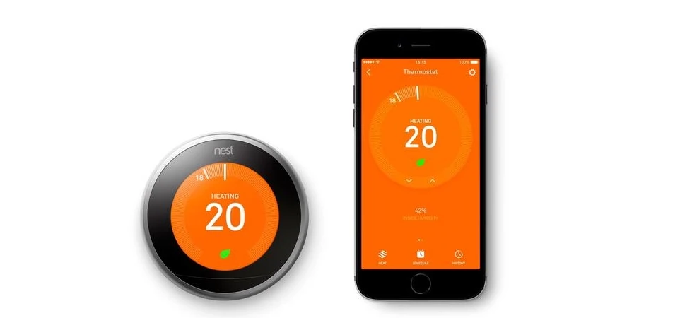 Smart thermostat controlling home heating system