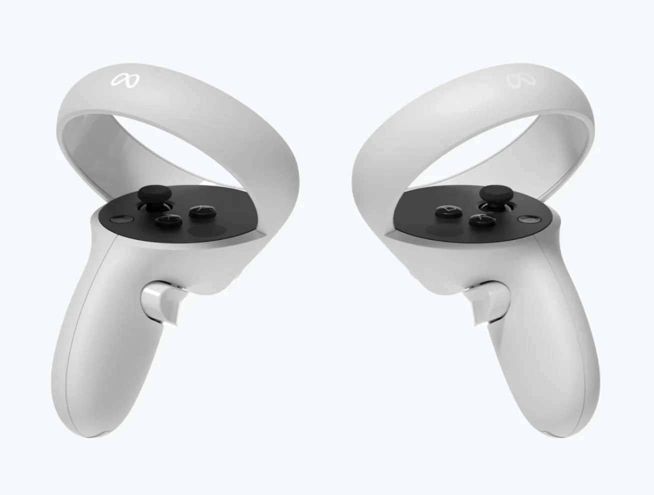 VR hand tracking showing controllers interacting with virtual elements