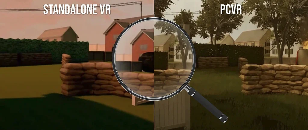 Example of a user wearing a PC-powered VR headset