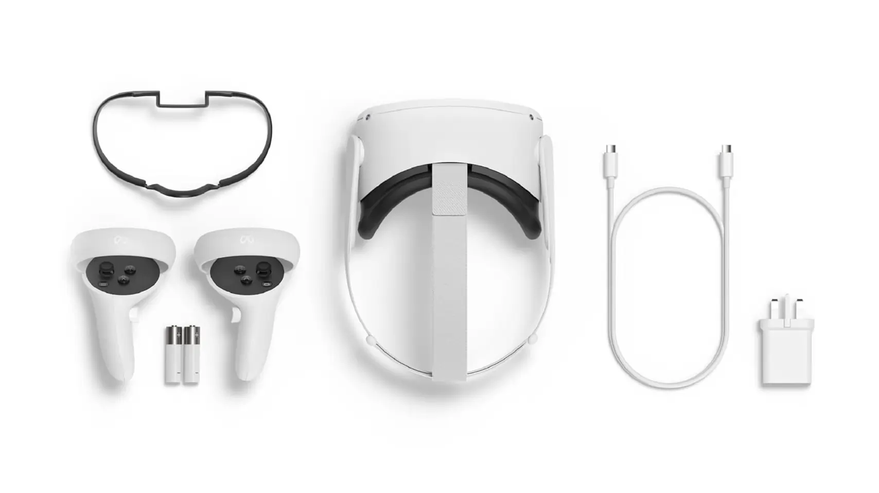 VR headset kit including controllers and accessories