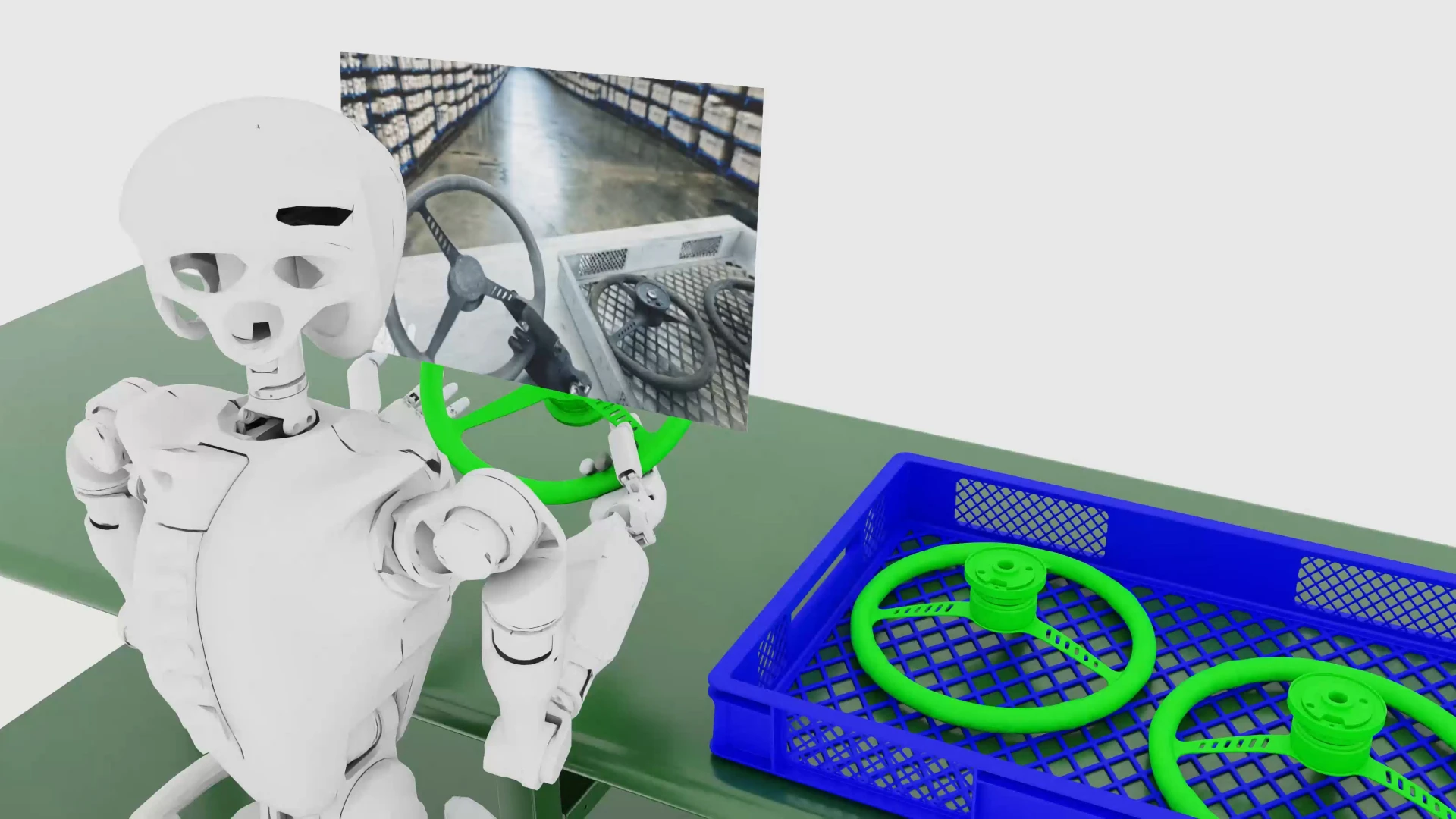 Image of robotics opearting a steering wheel