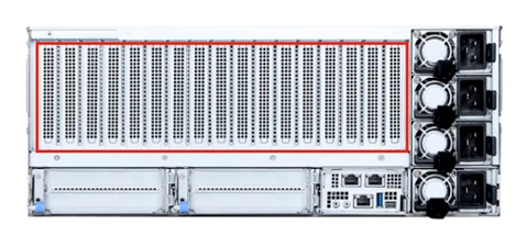 RTX PRO server internal view with PCIe slots for ConnectX-7 network cards and DPUs