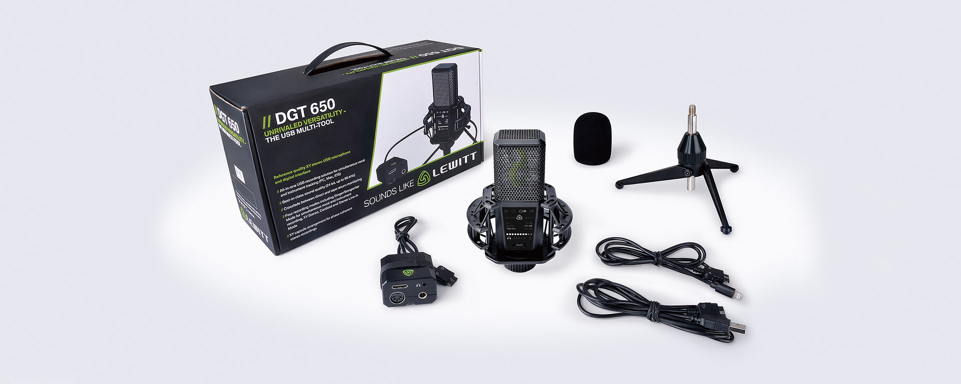 Lewitt DGT 650 USB Box Contents