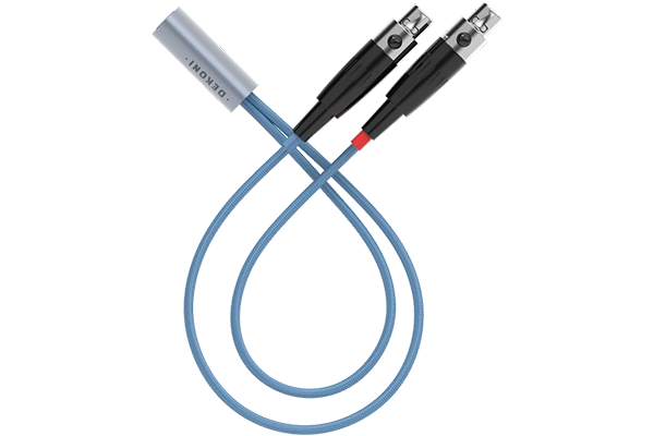 Dekoni Audio Postsplit 4-Pin Mini-XLR Connectors with Blue Nylon Woven Jacket