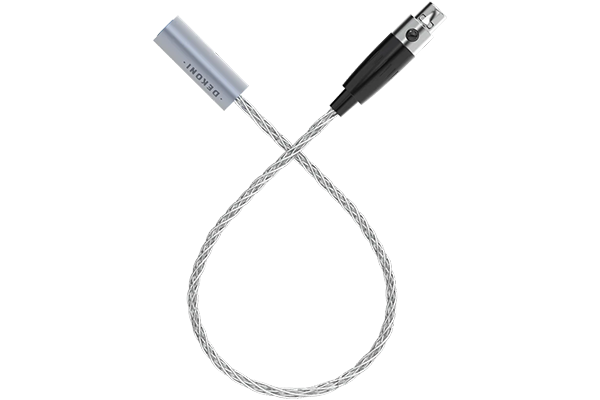 Dekoni Audio Post-Split Silver Braided Cable with Single 3-pin Mini XLR