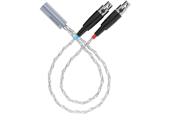 Dekoni Audio Postsplit 4-Pin Mini-XLR Connectors with Silver Braided Cable