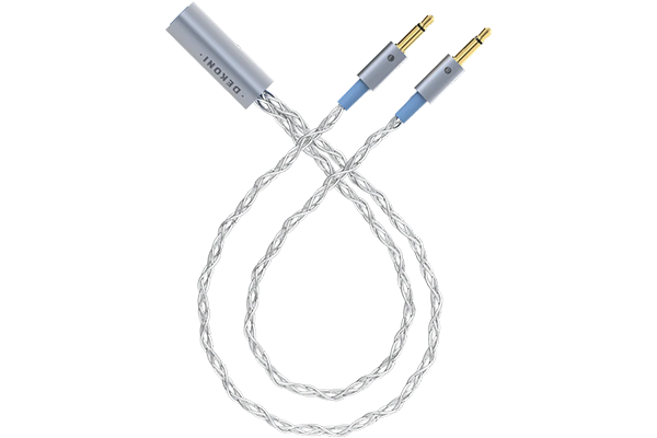 Dekoni Audio Postsplit 3.5mm Connectors with Silver Braided Cable