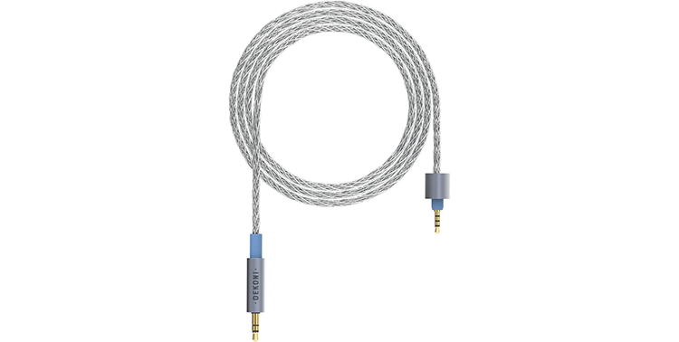 Dekoni Audio - Ensemble Pre-Split Silver Braided Cable with Unbalanced 3.5mm Connection (64