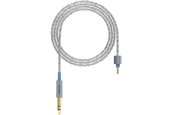 Dekoni Audio Presplit 6.35mm Unbalanced Silver Braided Cable 64