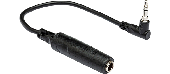 Hosa 1/4 in TRS to Right-Angle 3.5mm TRS