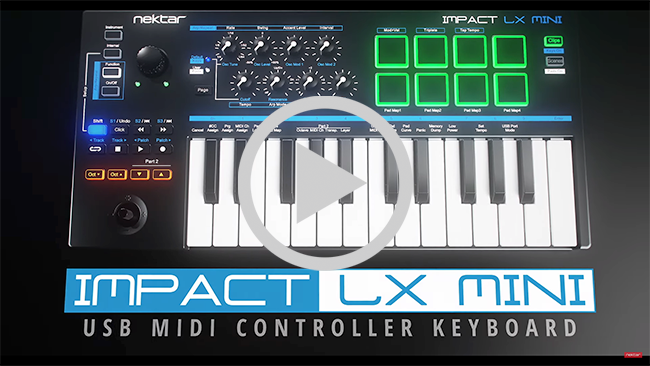 Controller　Mini'　LX　Nektar　SCAN　LX　'Impact　LN120727　MINI　25-Key　Keyboard　UK