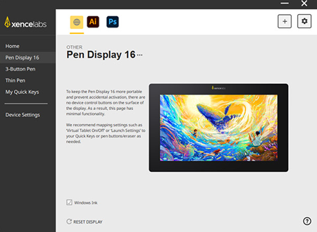 pen display driver interface