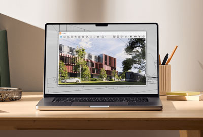 Chaos ArchDesign Collection running on a laptop