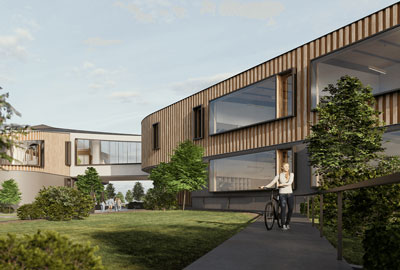 example render of a building taken using Chaos ArchDesign Collection