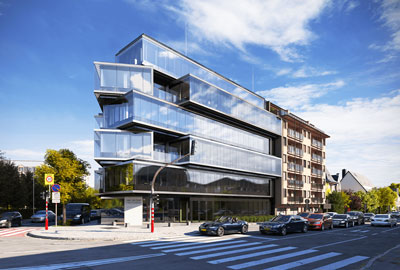 sample render of a building using Chaos ArchViz Collection
