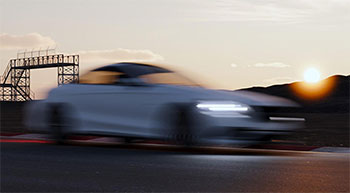 Car moving fast across screen in total motion blur