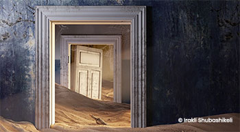 Sample render of door ways filled up with sand