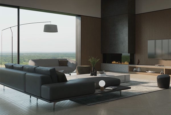 example render of a living room taken using chaos enscape