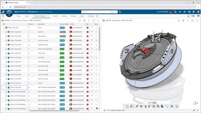 Screen shot of SOLIDWORKS 3DEXPERIENCE platform showing detailed 3D model