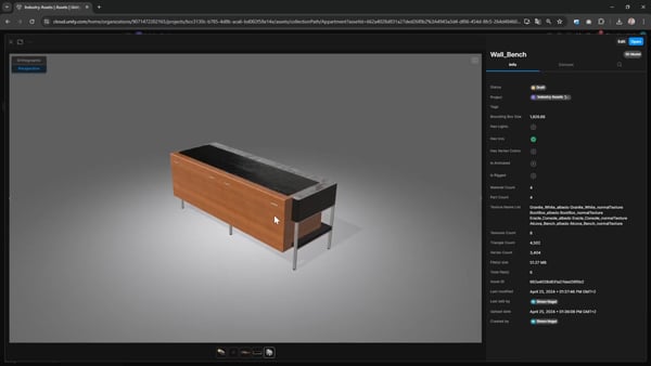 3d model of a tv stand within unity