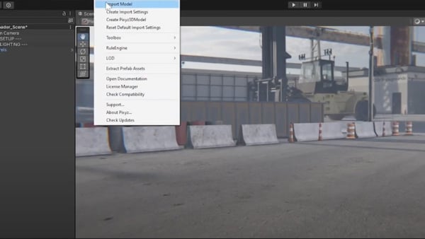 project and scene management options in untiy