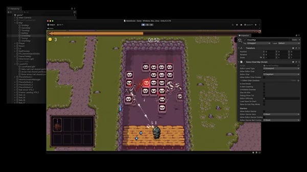 ball x pit gameplay inside of the unity engine
