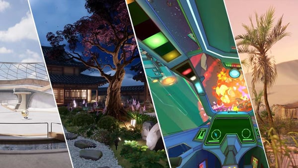 four environments within the unity games engine