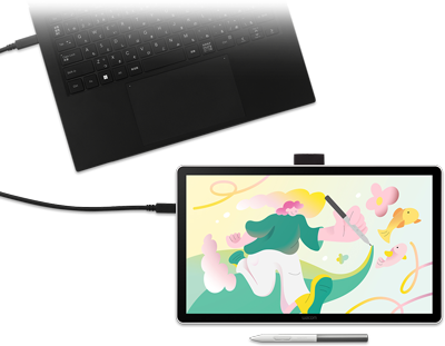 wacom one 14 connected to a laptop