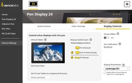 xencelabs drawing tablet driver interface