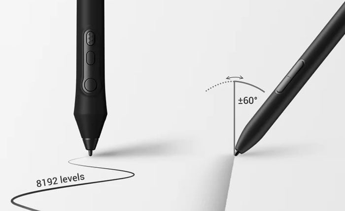 pressure levels and tilt diagram for the xencelabs pen