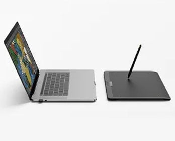 xencelabs drawing tablet wireless connected to a laptop