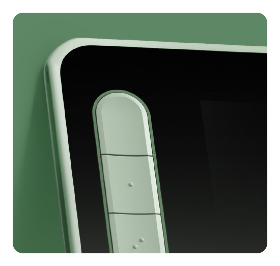 close up of the corner of the xp pen artist 12 2nd gen in green