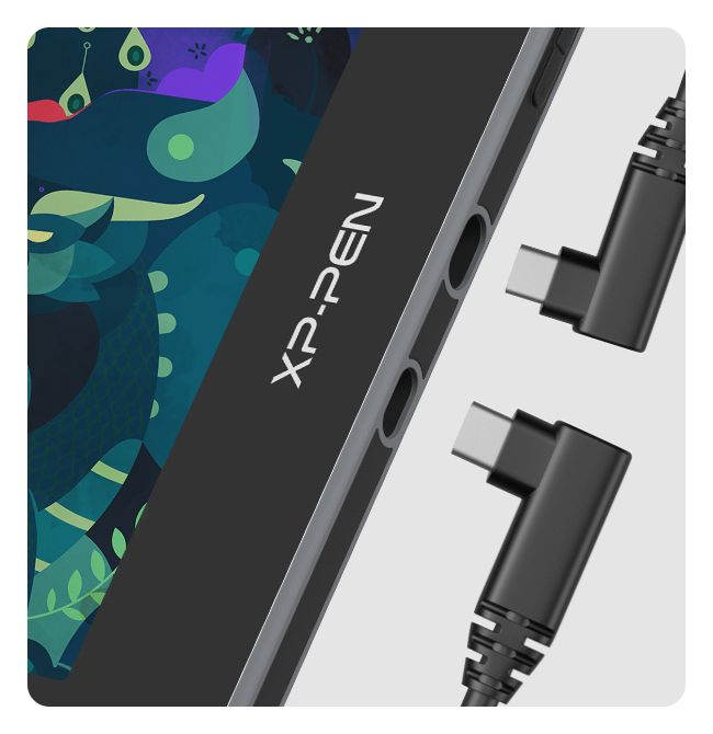 close up of the xp pen artist 12 2nd gen ports
