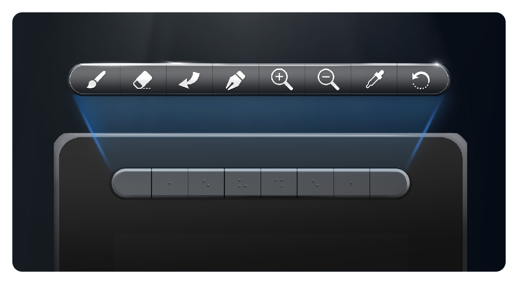 xp pen artist 16 2nd gen shortcut keys showing example functions