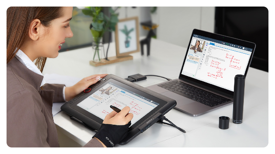 a student using the xp pen artist 12 pro