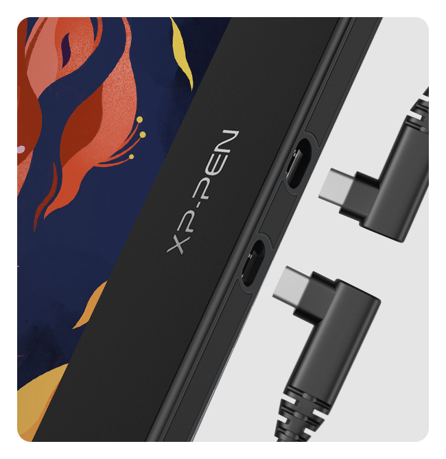 close up of the xp pen artist 16 2nd gen ports